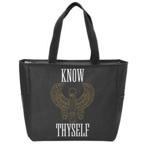 Know Thyself Ancient Egyptian God Horus Kemetic Ankh Gift Zip Tote Bag