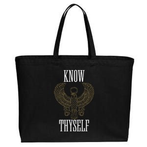 Know Thyself Ancient Egyptian God Horus Kemetic Ankh Gift Cotton Canvas Jumbo Tote