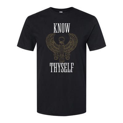 Know Thyself Ancient Egyptian God Horus Kemetic Ankh Gift Softstyle CVC T-Shirt