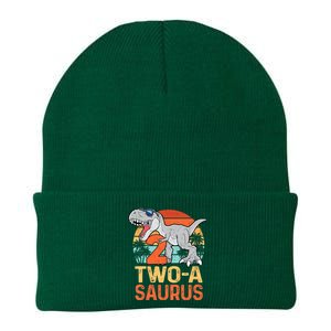 Kids Two A Saurus Rex 2nd Birthday Dinosaur 2 Year Old Knit Cap Winter Beanie