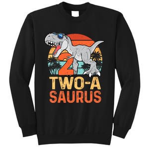 Kids Two A Saurus Rex 2nd Birthday Dinosaur 2 Year Old Sweatshirt