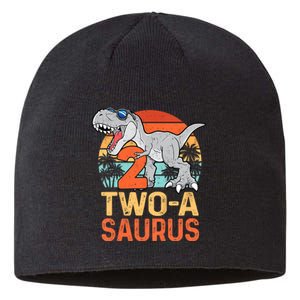 Kids Two A Saurus Rex 2nd Birthday Dinosaur 2 Year Old Sustainable Beanie