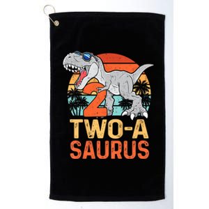 Kids Two A Saurus Rex 2nd Birthday Dinosaur 2 Year Old Platinum Collection Golf Towel