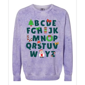 Kindergarten Teacher Abcs Learning School Christmas Alphabet Colorblast Crewneck Sweatshirt