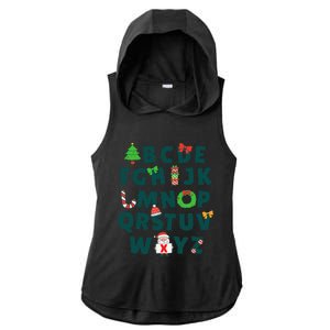 Kindergarten Teacher Abcs Learning School Christmas Alphabet Ladies PosiCharge Tri-Blend Wicking Draft Hoodie Tank