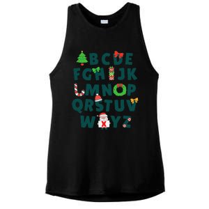 Kindergarten Teacher Abcs Learning School Christmas Alphabet Ladies PosiCharge Tri-Blend Wicking Tank