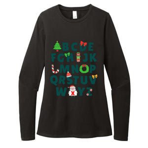 Kindergarten Teacher Abcs Learning School Christmas Alphabet Womens CVC Long Sleeve Shirt