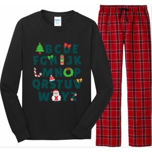 Kindergarten Teacher Abcs Learning School Christmas Alphabet Long Sleeve Pajama Set