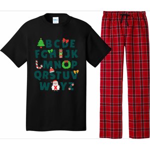 Kindergarten Teacher Abcs Learning School Christmas Alphabet Pajama Set