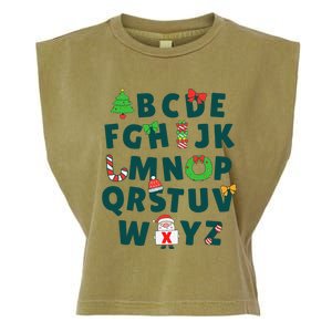 Kindergarten Teacher Abcs Learning School Christmas Alphabet Garment-Dyed Women's Muscle Tee