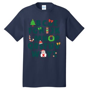 Kindergarten Teacher Abcs Learning School Christmas Alphabet Tall T-Shirt