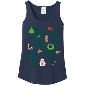 Kindergarten Teacher Abcs Learning School Christmas Alphabet Ladies Essential Tank