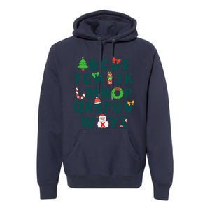 Kindergarten Teacher Abcs Learning School Christmas Alphabet Premium Hoodie