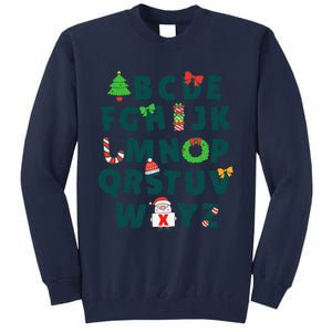 Kindergarten Teacher Abcs Learning School Christmas Alphabet Tall Sweatshirt