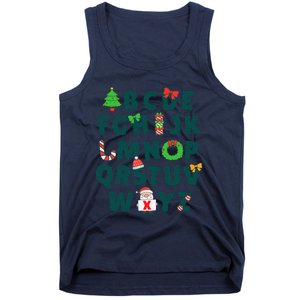 Kindergarten Teacher Abcs Learning School Christmas Alphabet Tank Top