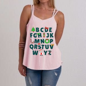 Kindergarten Teacher Abcs Learning School Christmas Alphabet Women's Strappy Tank