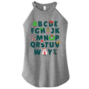 Kindergarten Teacher Abcs Learning School Christmas Alphabet Women's Perfect Tri Rocker Tank