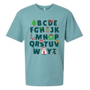 Kindergarten Teacher Abcs Learning School Christmas Alphabet Sueded Cloud Jersey T-Shirt