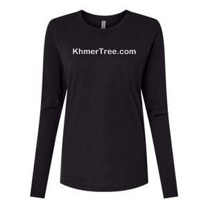 Khmer Tree Art Womens Cotton Relaxed Long Sleeve T-Shirt