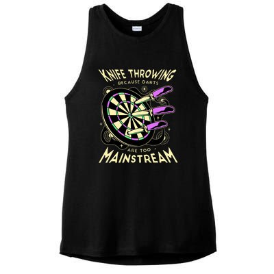 Knife Throwing Because Darts Are Too Mainstream Ladies PosiCharge Tri-Blend Wicking Tank