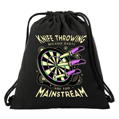 Knife Throwing Because Darts Are Too Mainstream Drawstring Bag