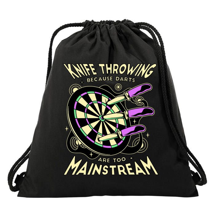 Knife Throwing Because Darts Are Too Mainstream Drawstring Bag