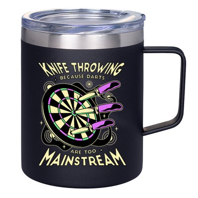 Knife Throwing Because Darts Are Too Mainstream 12oz Stainless Steel Coffee Mug
