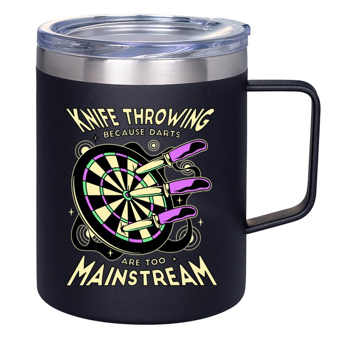 Knife Throwing Because Darts Are Too Mainstream 12oz Stainless Steel Coffee Mug