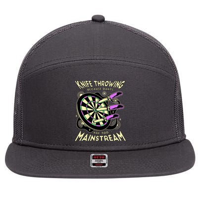Knife Throwing Because Darts Are Too Mainstream 7 Panel Mesh Trucker Snapback Hat