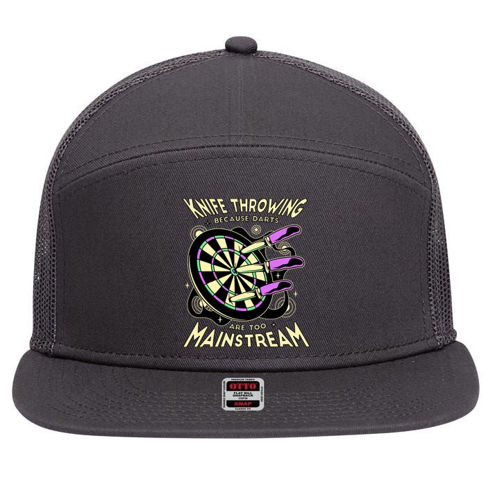 Knife Throwing Because Darts Are Too Mainstream 7 Panel Mesh Trucker Snapback Hat