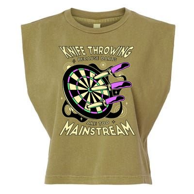 Knife Throwing Because Darts Are Too Mainstream Garment-Dyed Women's Muscle Tee