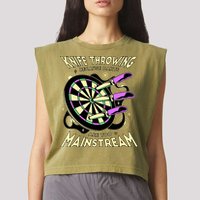Knife Throwing Because Darts Are Too Mainstream Garment-Dyed Women's Muscle Tee