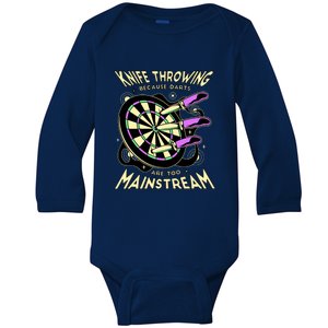 Knife Throwing Because Darts Are Too Mainstream Baby Long Sleeve Bodysuit