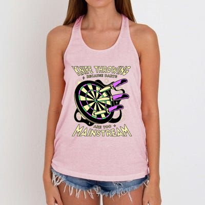 Knife Throwing Because Darts Are Too Mainstream Women's Knotted Racerback Tank