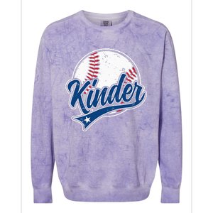 Kindergarten Team Back To School Baseball Player Colorblast Crewneck Sweatshirt