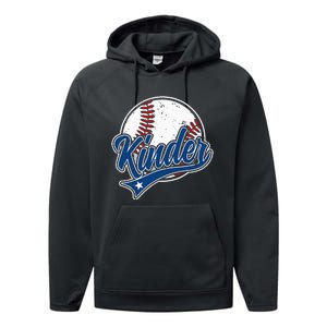 Kindergarten Team Back To School Baseball Player Performance Fleece Hoodie