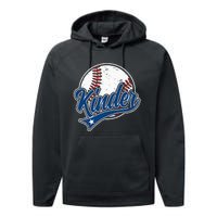 Kindergarten Team Back To School Baseball Player Performance Fleece Hoodie