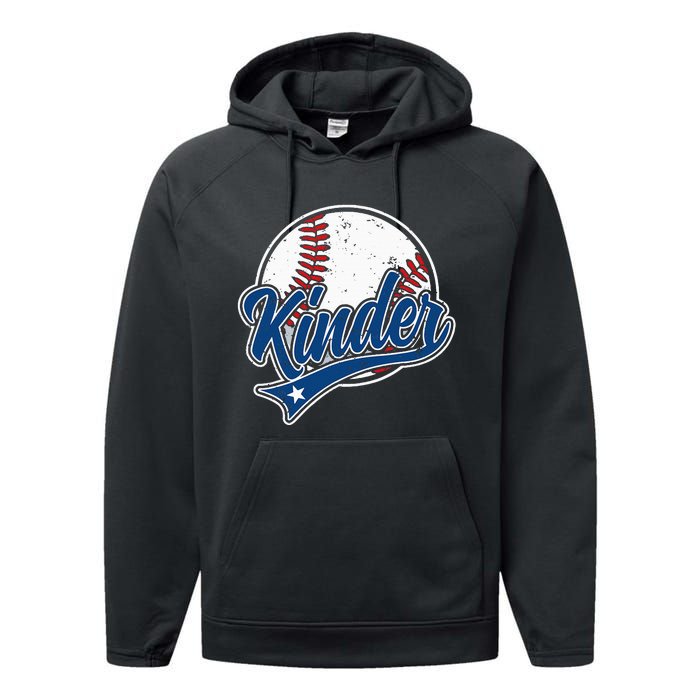 Kindergarten Team Back To School Baseball Player Performance Fleece Hoodie