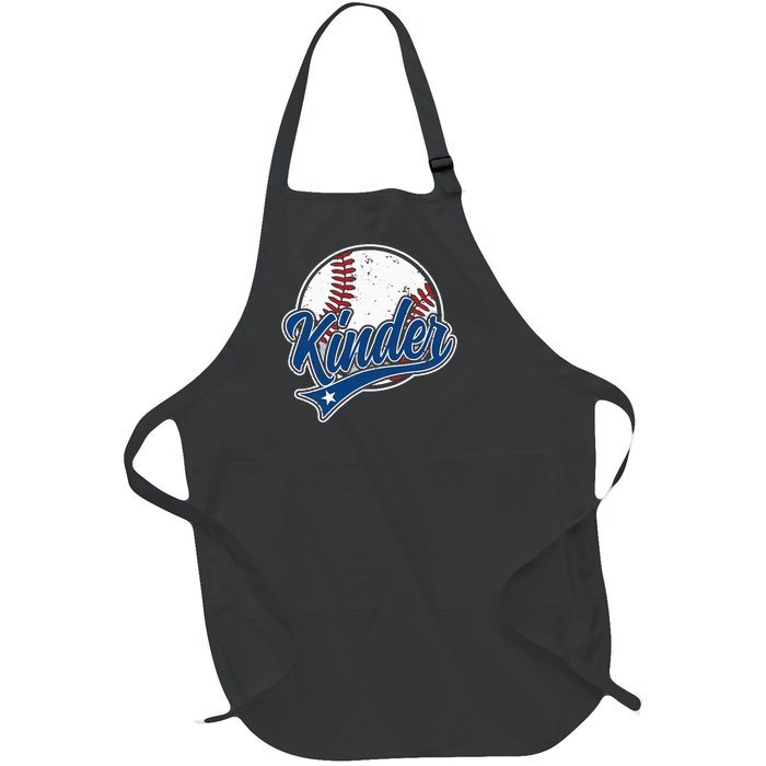 Kindergarten Team Back To School Baseball Player Full-Length Apron With Pockets