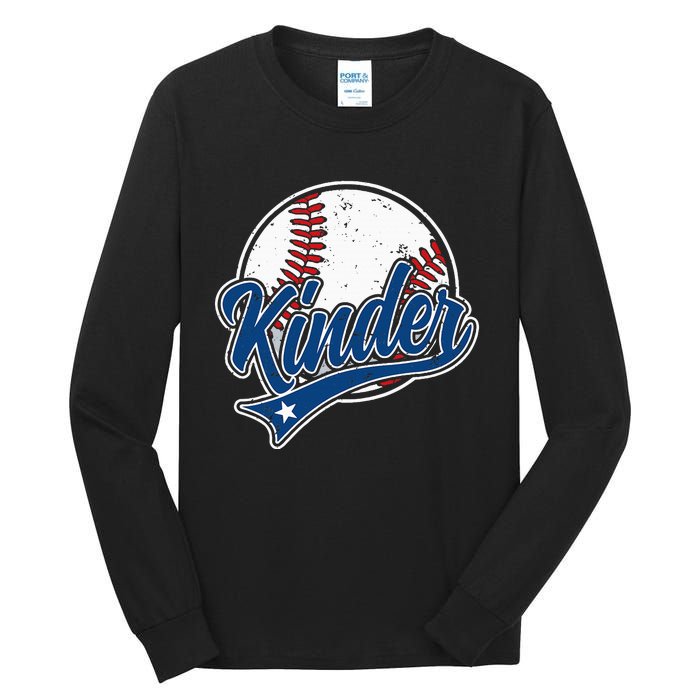 Kindergarten Team Back To School Baseball Player Tall Long Sleeve T-Shirt