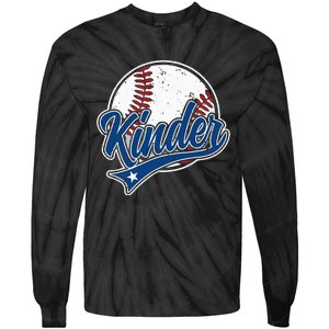 Kindergarten Team Back To School Baseball Player Tie-Dye Long Sleeve Shirt