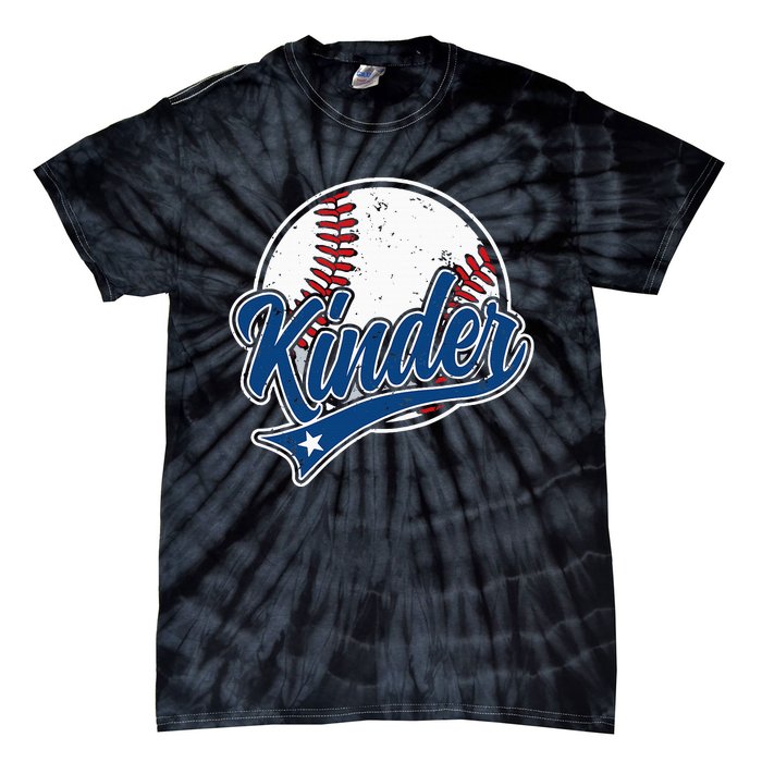 Kindergarten Team Back To School Baseball Player Tie-Dye T-Shirt