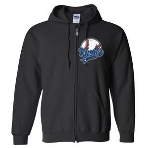 Kindergarten Team Back To School Baseball Player Full Zip Hoodie