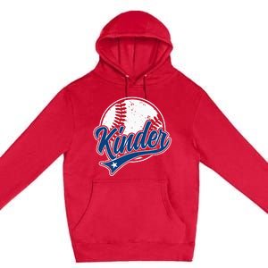 Kindergarten Team Back To School Baseball Player Premium Pullover Hoodie