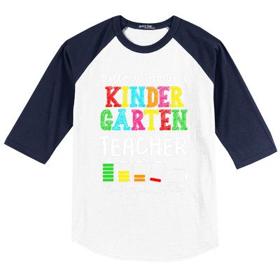 Kindergarten Teacher Battery Life Kindergarten Instructor Gift Baseball Sleeve Shirt