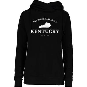 Kentucky The Bluegrass State Womens Funnel Neck Pullover Hood