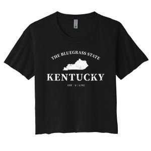 Kentucky The Bluegrass State Women's Crop Top Tee