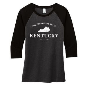 Kentucky The Bluegrass State Women's Tri-Blend 3/4-Sleeve Raglan Shirt