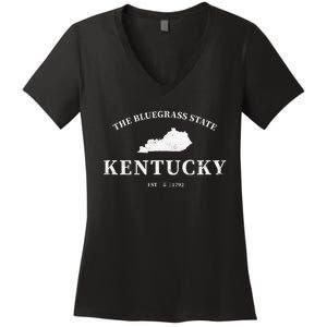 Kentucky The Bluegrass State Women's V-Neck T-Shirt