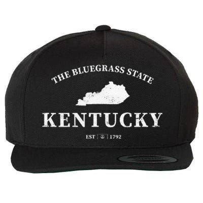 Kentucky The Bluegrass State Wool Snapback Cap